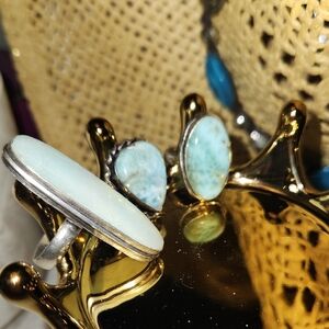Elegant Blue Stone Rings Set
